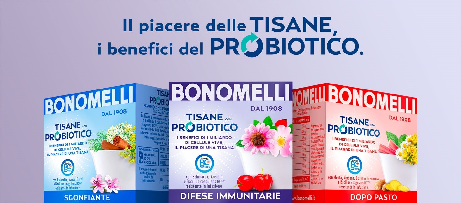 Bonomelli Herbal Teas with Probiotics: innovative, tasty and  technologically advanced